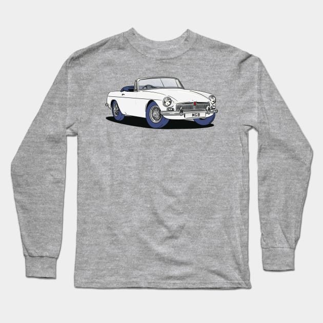 MGB Vintage Car in White Long Sleeve T-Shirt by Webazoot